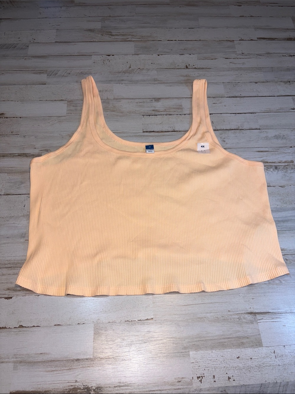 Old Navy Peach Ribbed Cropped Tank Top Plus Size 4X